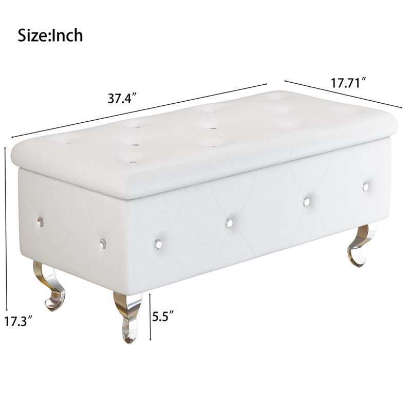 Banc de rangement pour chambre Giebel, Blanc