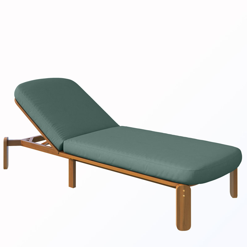 Chaise longue d'extérieur avec dossier réglable, Vert