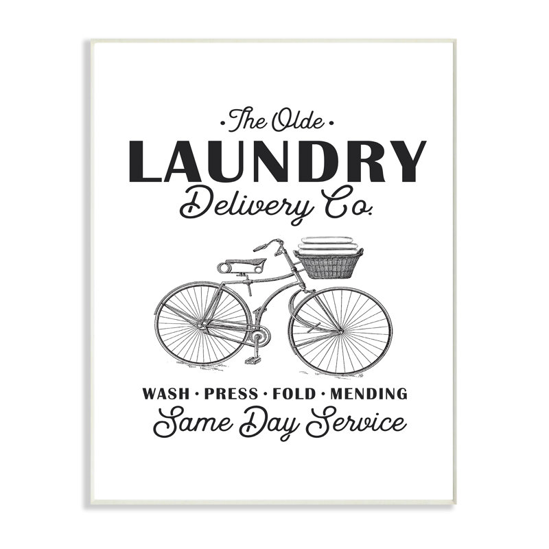 «Olde Laundry Livraison Co», reproduction d'art textuel rétro, H 15 po x l 10 po, Plaque murale