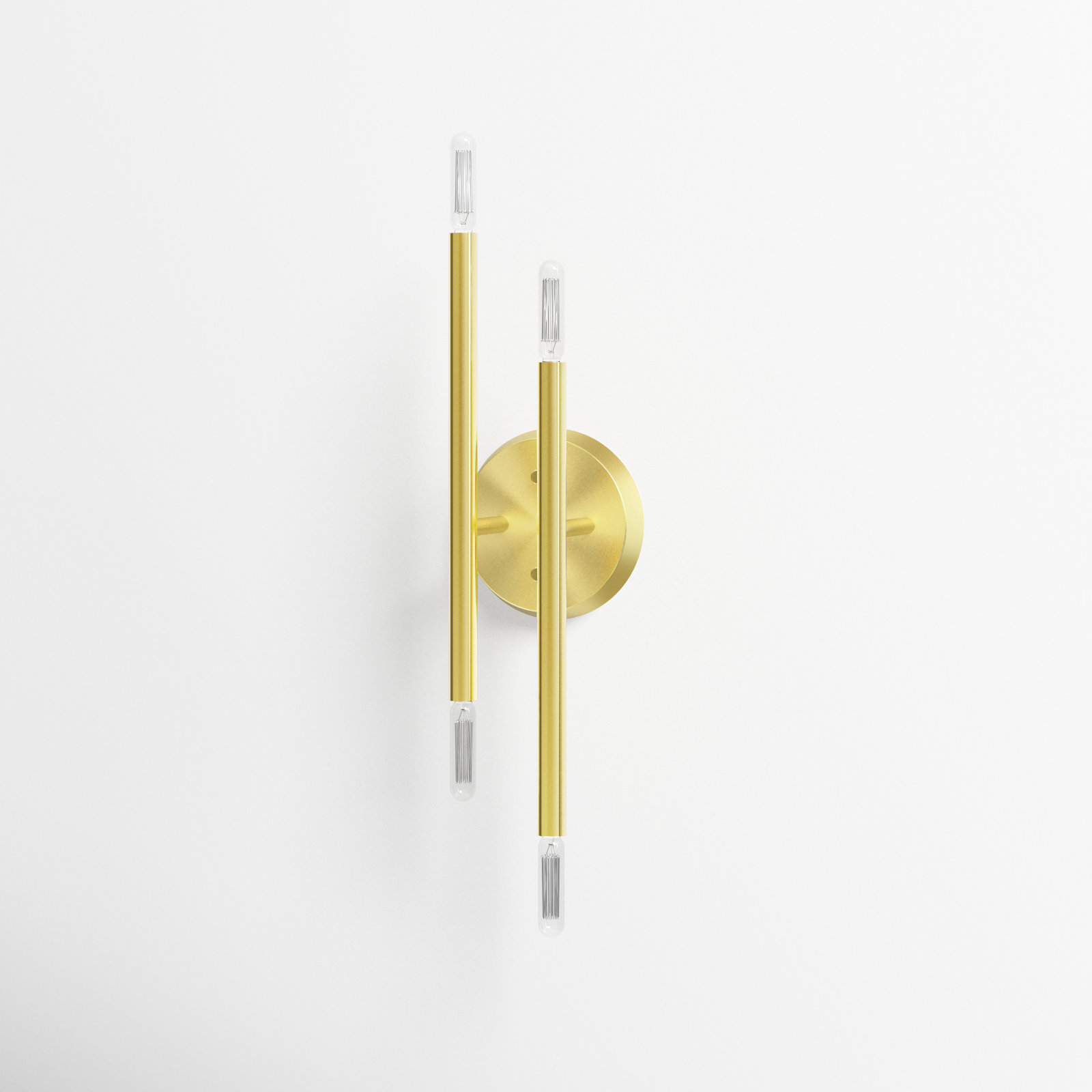 Poco Steel Armed Sconce, Satin Brass