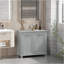 Armoire de rangement pour salle de bain inclinable avec panier à deux compartiments HOMcom, gris
