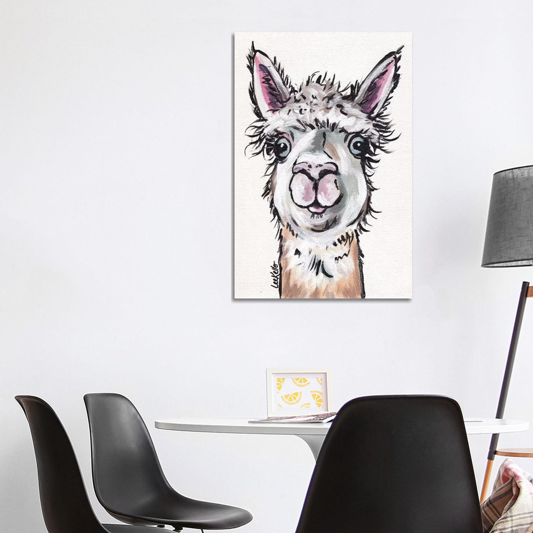 Maggie The Alpaca by Hippie Hound Studios - Wrapped Canvas Painting
