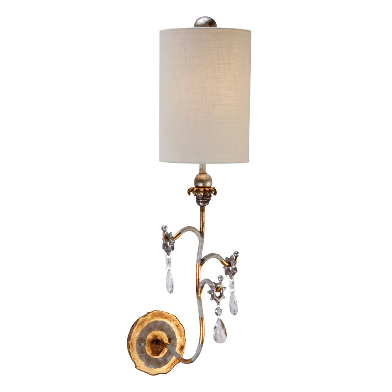 Raffa Tivoli Whimsical Design Sconce with Crystals, Gold
