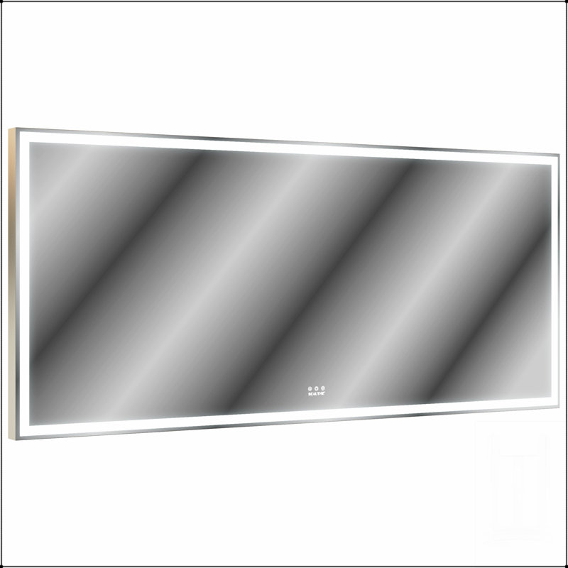 72X32 Inch Oversized LED Bathroom Mirror With 3 Color Modes, Aluminum Frame, And Full-Length Lighted Design For Modern Spaces