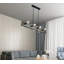 Lustre linéaire à 39 lumières avec sangle en acier noir Fugazy - acier noir brut