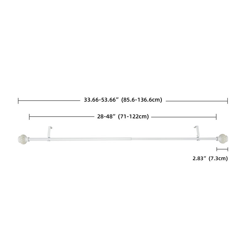 Fer Thadine réglable 0,75 po, H 2,36 po x l 53,66 po x P 2,36 po, Blanc