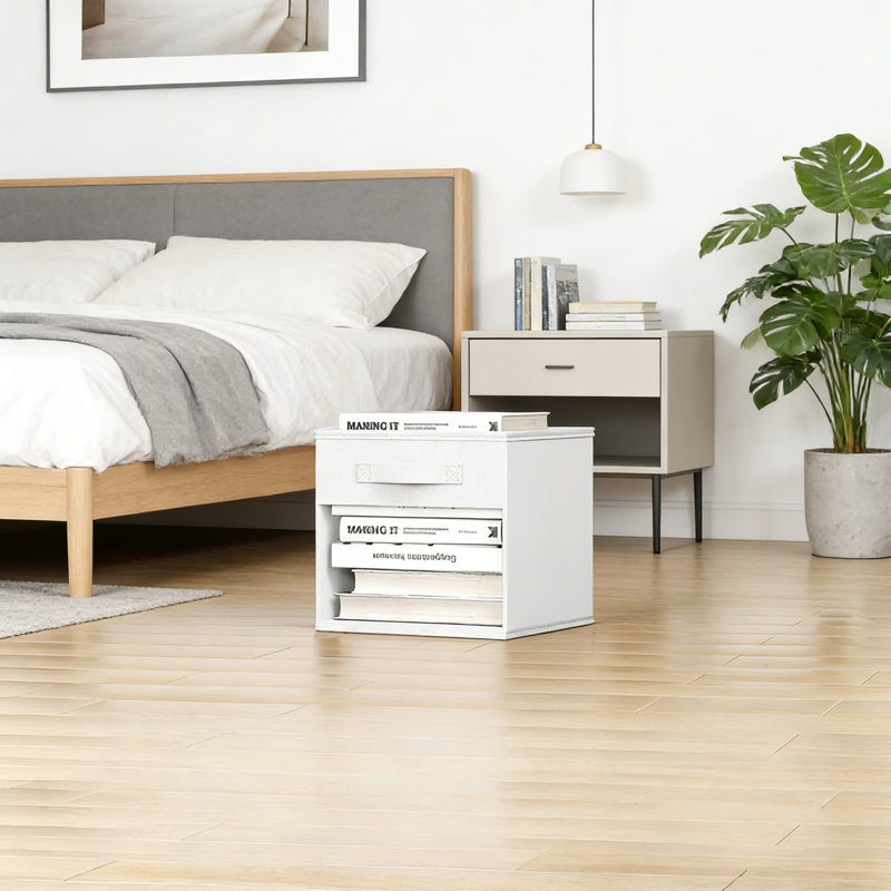 Bacs de rangement avec fenêtre et poignées transparentes, paquet de 8 paniers de rangement pliables en tissu pour placard, salon et bureau