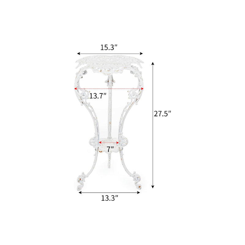Heavy-duty Cast Iron Plant Stand 2-layer Patio Side Table