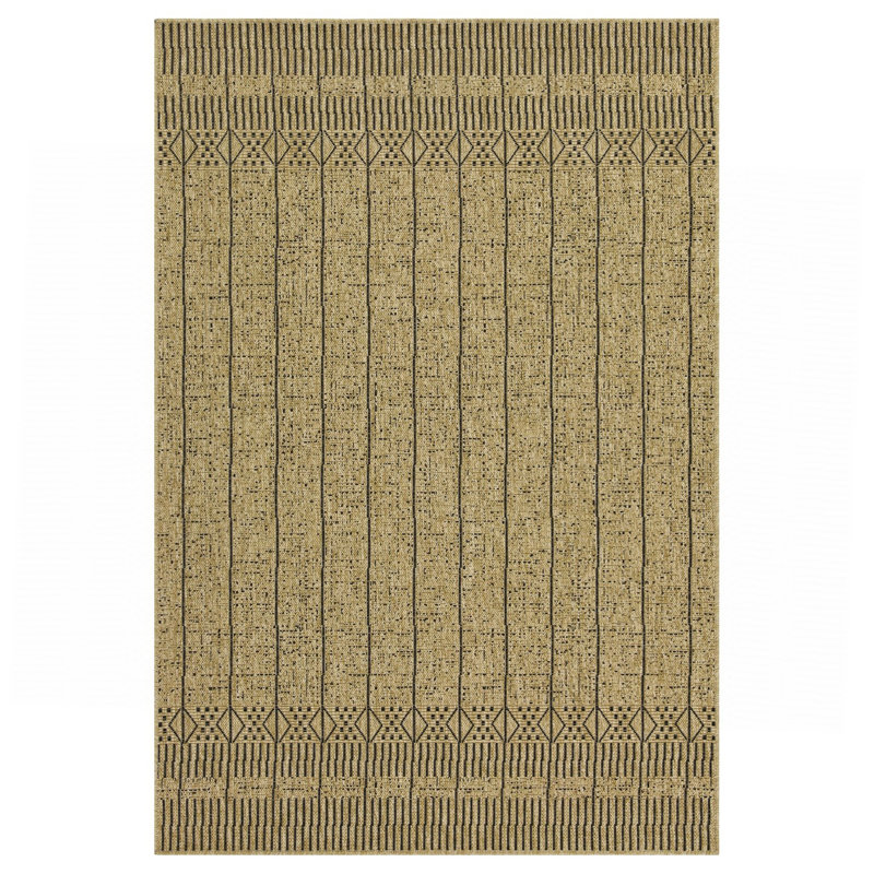 Black Indoor/Outdoor Area Rug, Rectangle 7'10" x 10'3"