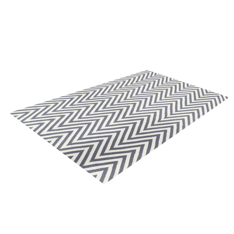Chevron Wool Hand Woven Area Rug, Rectangle 60 x 90cm