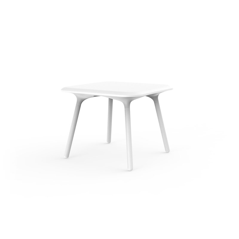 Pal Plastic Side Table, White, Brown