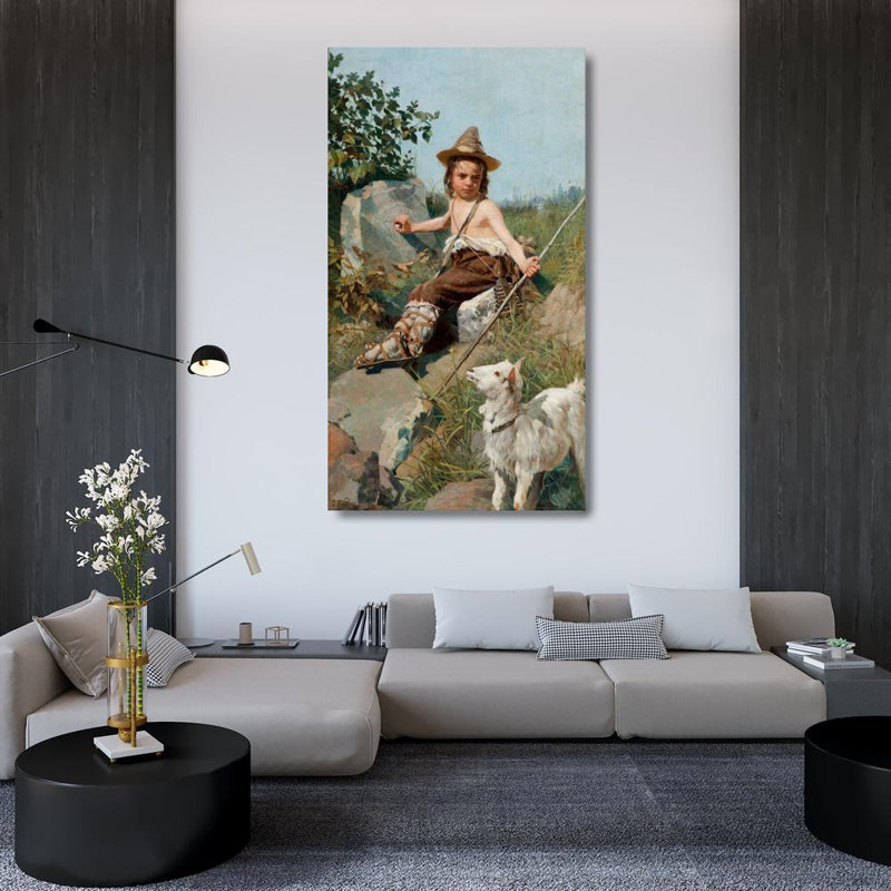 "L'enfant de Giotto" par Oscar Pereira Da Silva - Toile tendue avec châssis, H 48 po x l 33 po