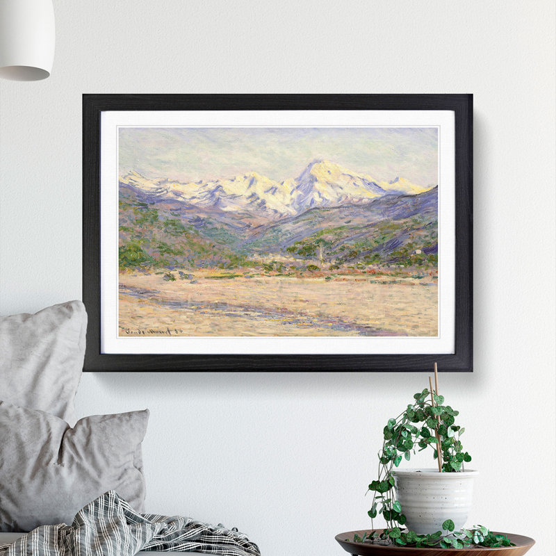 The Valley of the Nervia by Claude Monet - Picture Frame Painting, 27cm H x 36cm W x 2cm D, Black Framed