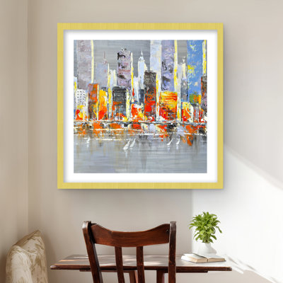 Colour Splash Cityscape | Framed Matted Print for Home Decor