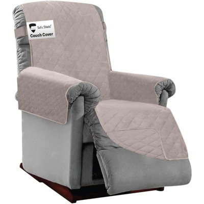 Recliner Slip Cover With Patented Strap, Cushion Protector, US Designed Reversible Stain And Dog Tear Resistant Slipcover,  Seat, Washable Covers For Dogs Pets