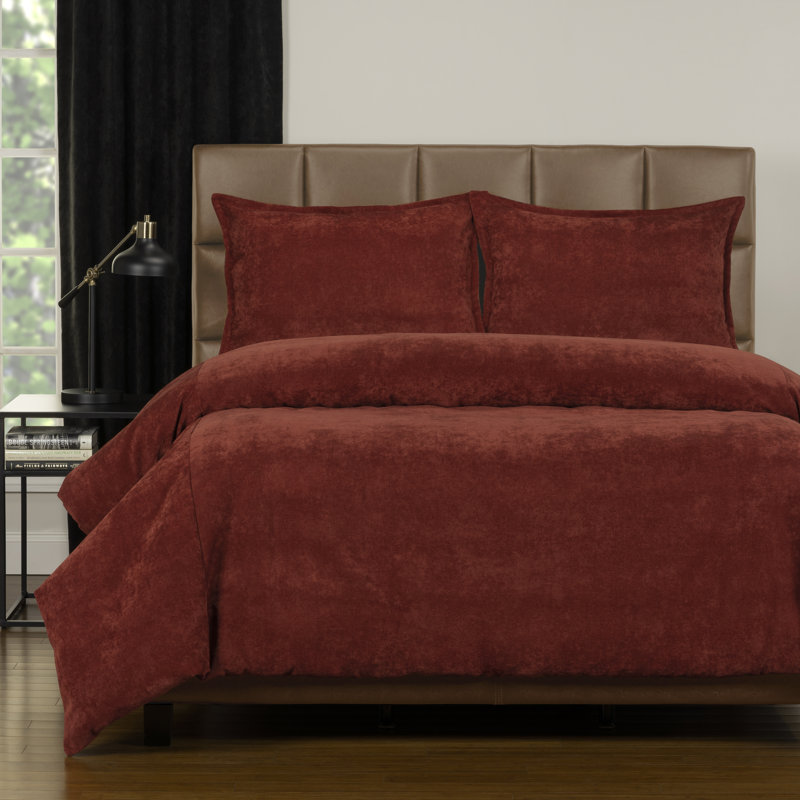 Polyester Channel Duvet Cover & Insert, King Duvet Cover + 2 Shams, Bronze