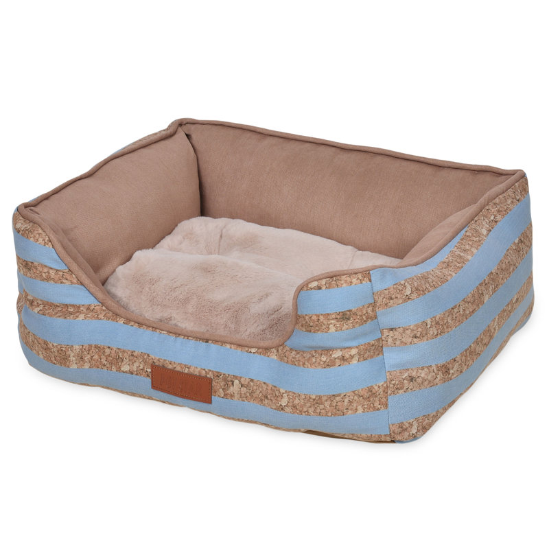 Kathleen Striped Polyester Pet Bed, 20cm H x 61cm W x 51cm D