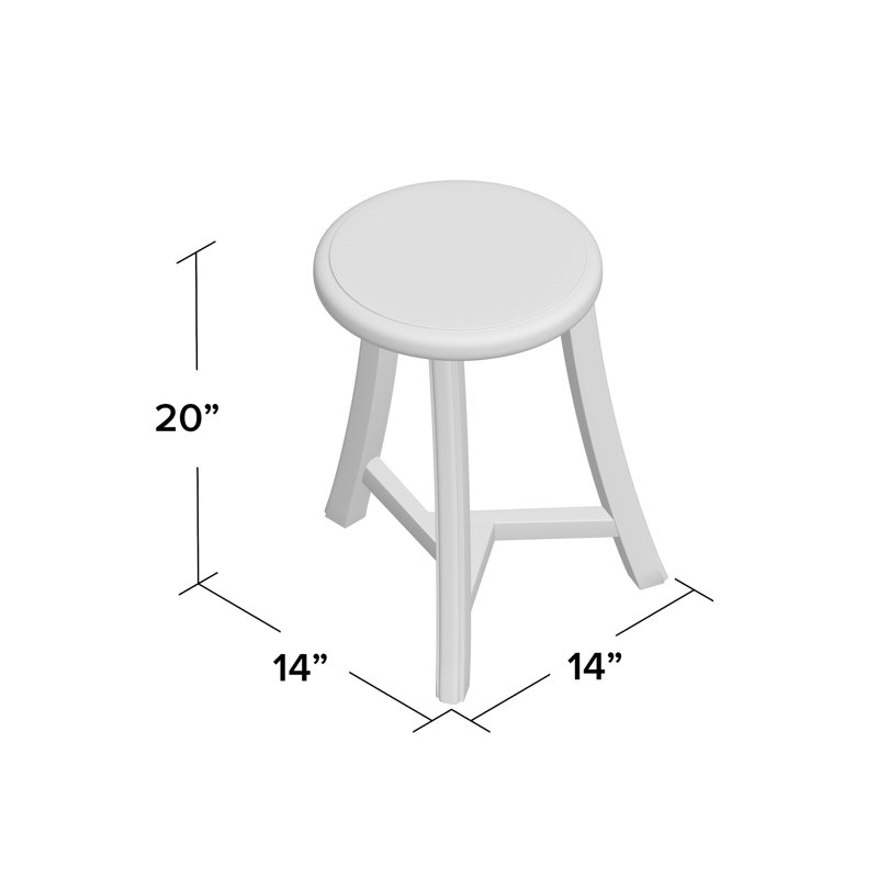 Wood Accent Stool, White