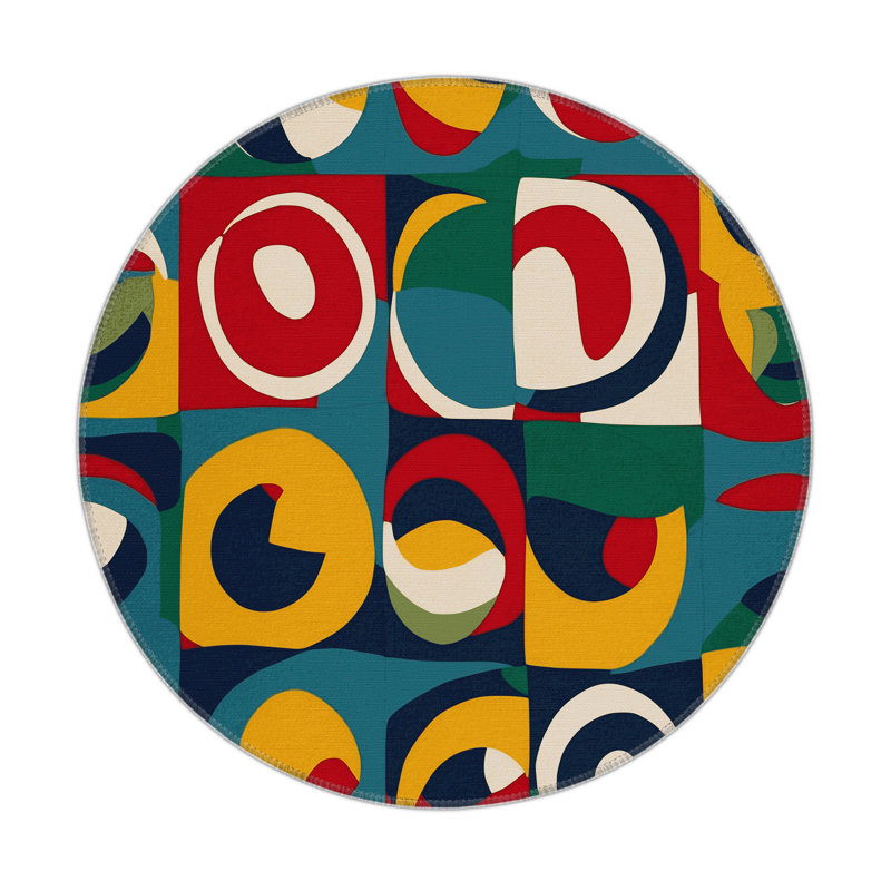 Bouncy Dash Indoor And Outdoor Area Rug, Round 5'