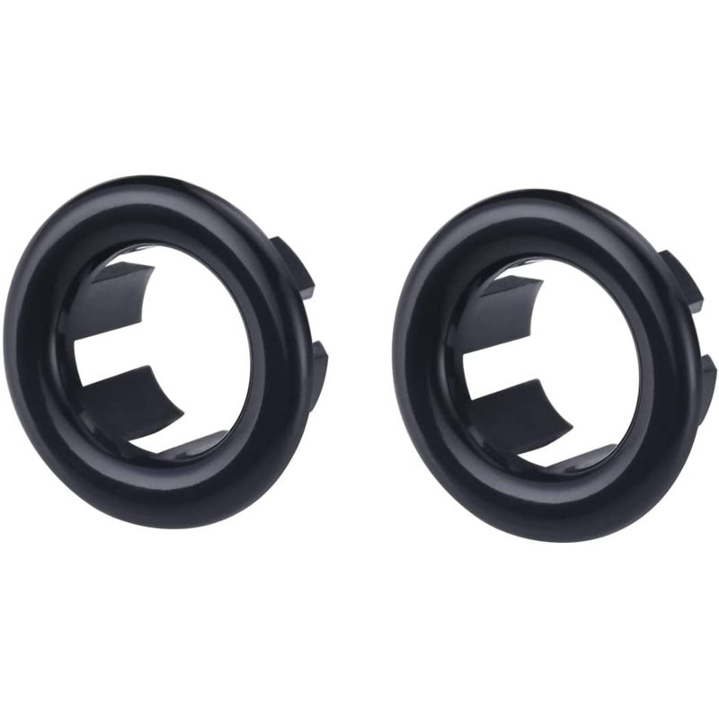 2 Pack Sink Overflow Ring Bathroom Kitchen Sink Basin Trim Overflow Cover Hole Insert Cap, Black