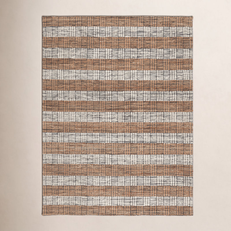 Tapis d'intérieur tissé à la main en jacquard Ailish, Rectangle 8 pi 0 po x 10 pi 0 po