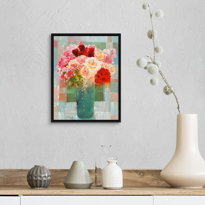 Assortiment de printemps par Hooshang Khorasani-reproduction d’art sur toile, H 16 po x l 13 po x P 1,75 po, Cadre noir