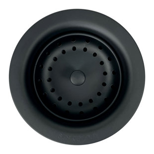 SinkSense Matte Black Kitchen Sink Basket Strainer Drain with Post Style Basket