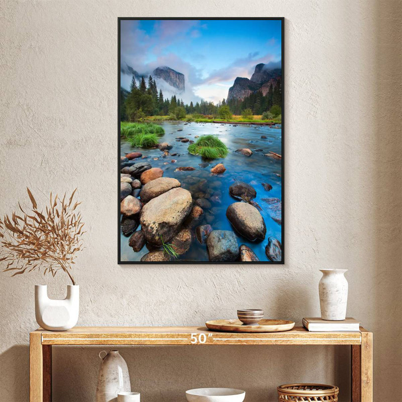 Merced Riverside, 27" X 40", Floating Frame Black