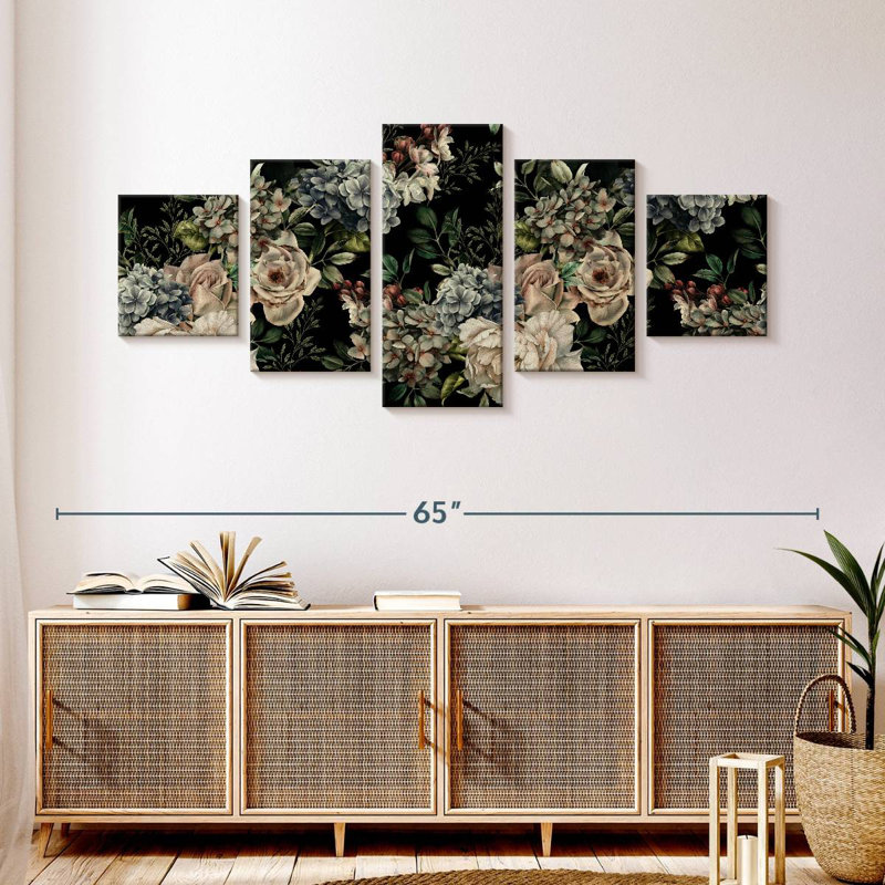 Harnek Dark Floral, 24" H x 55" W