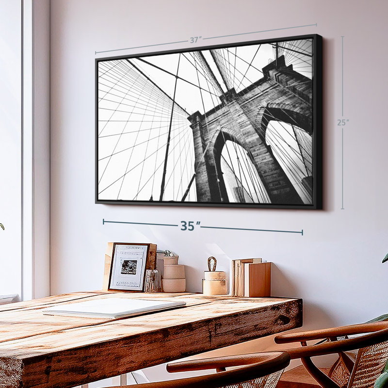 «Brooklyn Suspension Bridge Wall Art», H 25 po x l 37 po