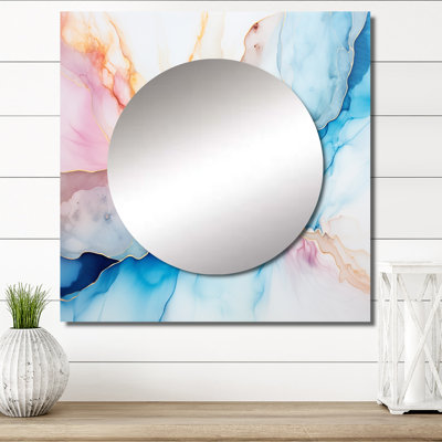 Lovorka - Miroir carré décoratif à formes abstraites pour chambre à coucher