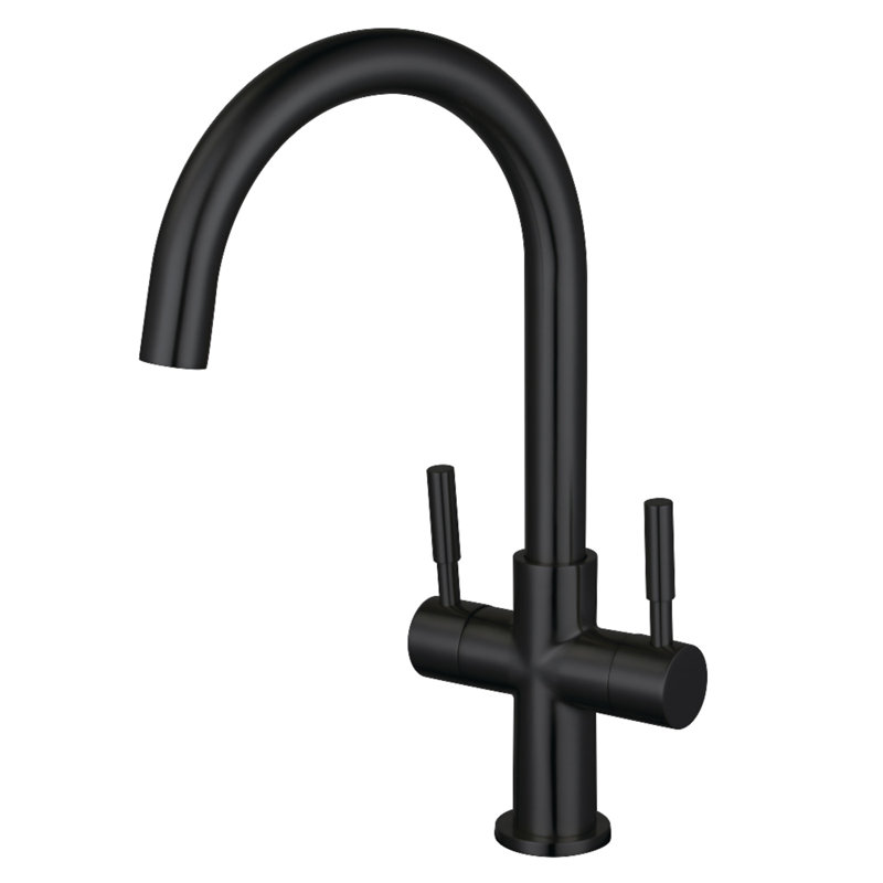 Kingston Brass Concord Two-Handle 1-Hole Deck Mount Vessel Faucet, Matte Black