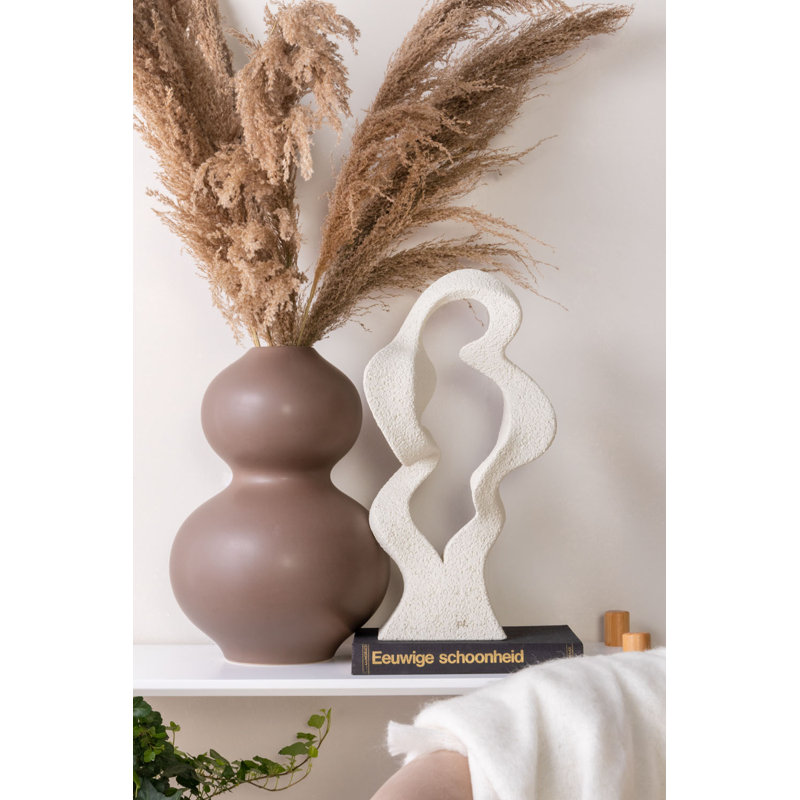 Theressa Ceramic Table Vase, Taupe Brown