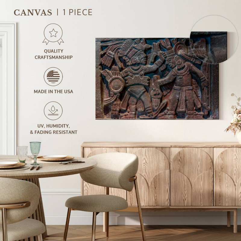 Senne Aztec Stone Carving, 34" H x 51" W