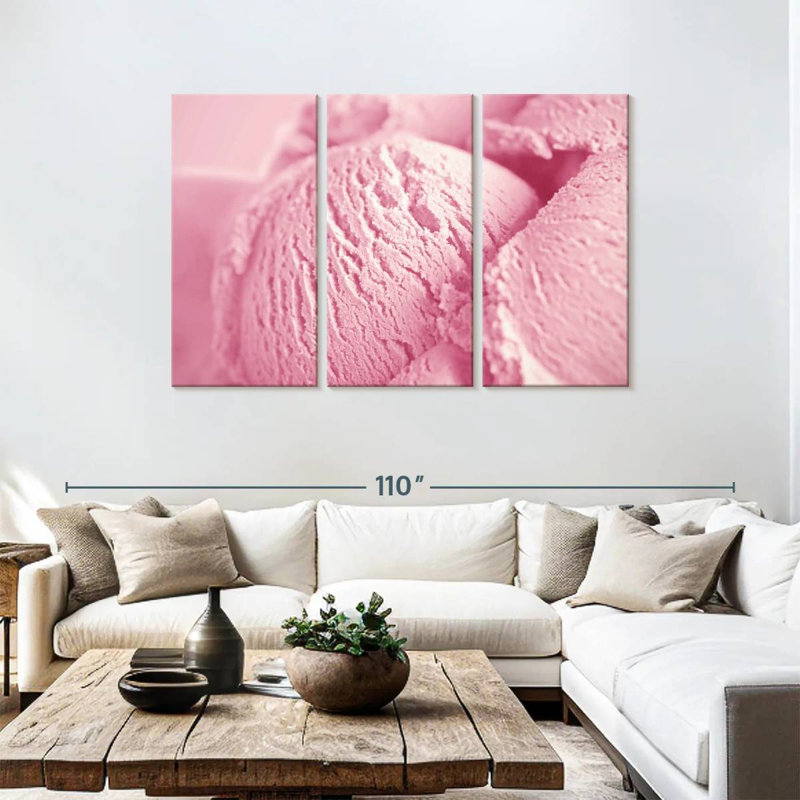 Crème glacée à la fraise Yarlin, H 48 po x l 74 po