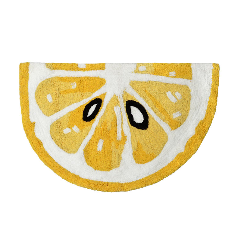 Yellow Lemon Slice Semi Circle Rug 