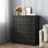 Commode 3 tiroirs l 29,5 po, commode à tiroirs, commode de rangement en bois pour le placard et le salon, noir