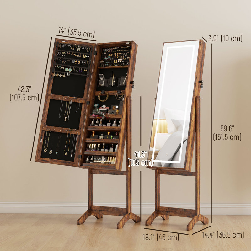 Jewellery Cabinet with LED Light for Dressing Room