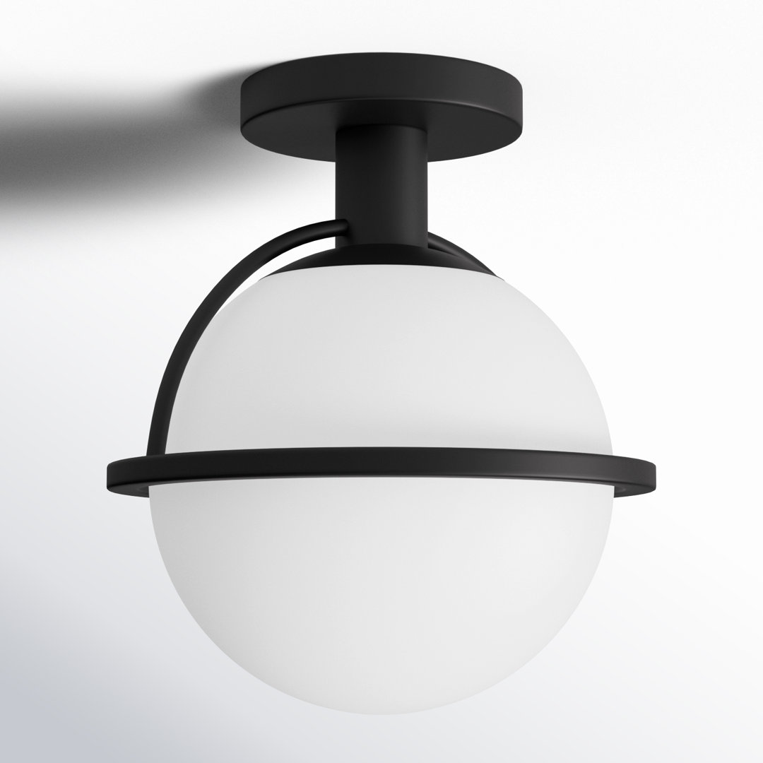 Rosier 9.25" Wide Semi Flush Mount with Glass Shade Joss & Main Fixture 