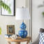 Lampe ronde bleue et blanche à deux niveaux