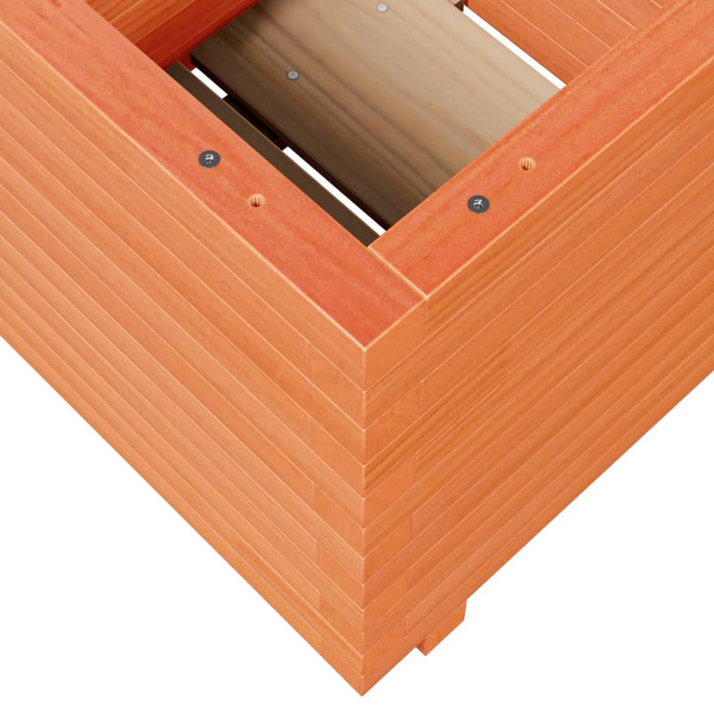 Wood Planter Box, 49.5cm H x 50cm W x 50cm D, Wax Brown