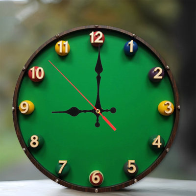Horloge murale 10 po en MDF rond avec mouvement à quartz silencieux et crochet sans perceuse (piles AA non incluses)