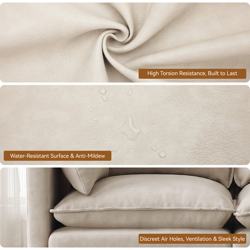 Repose-pieds carré avec rangement 27,2 po, Pu-beige