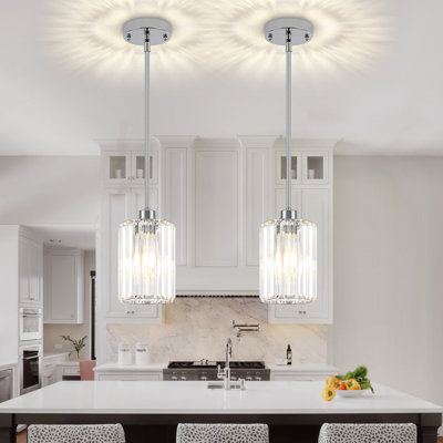 Bette 1 - Light Modern Crystal Single Pendant Light With Adjustable Height