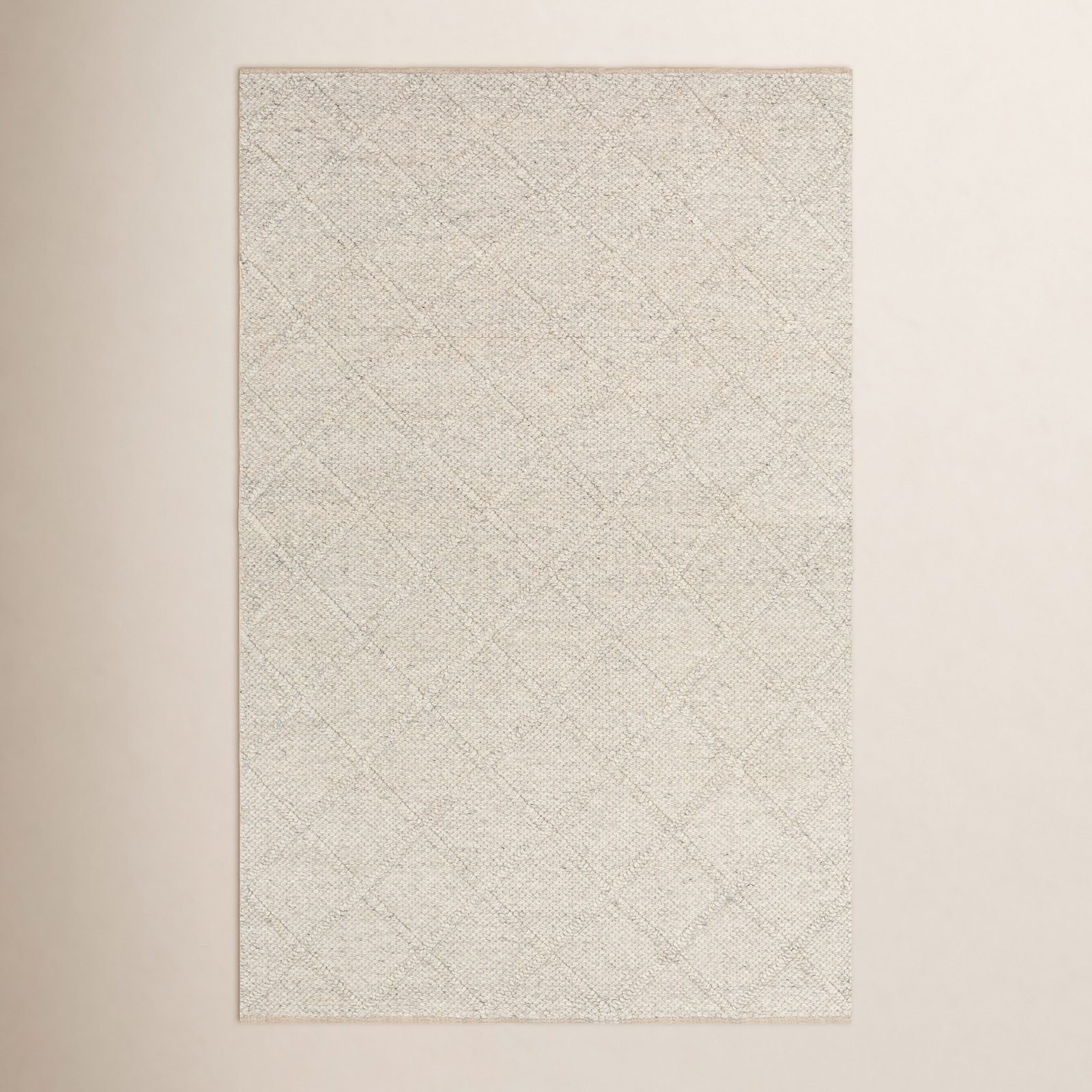 White Flatweave Oriental Rug, Rectangle 3' x 5'