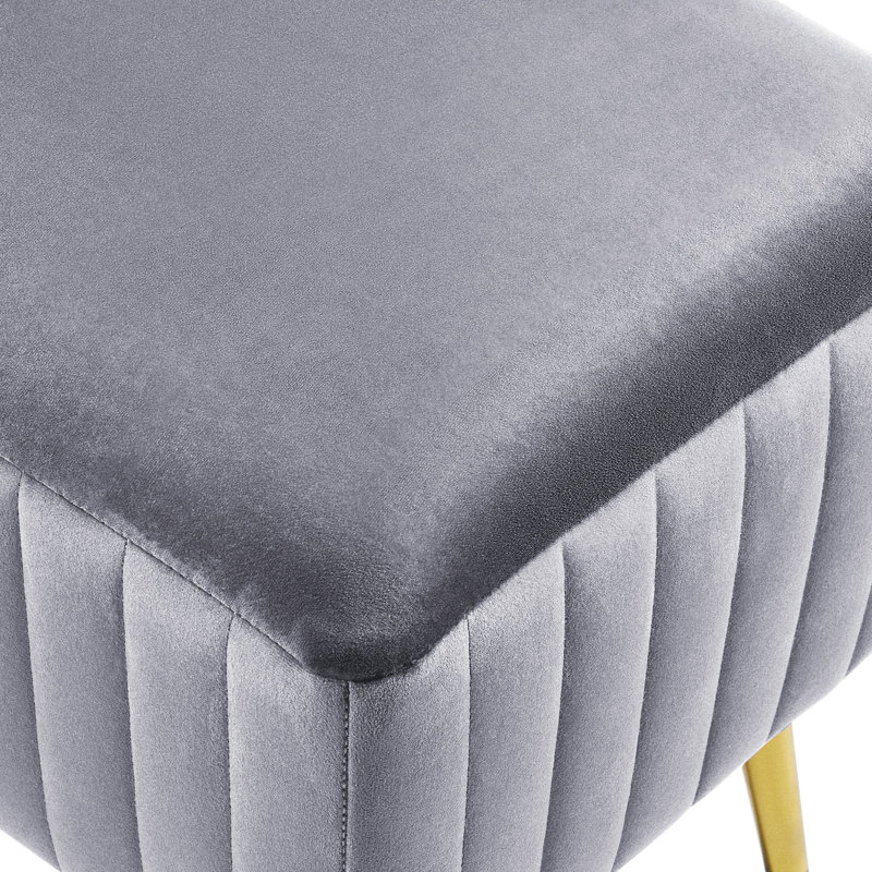 Lit tapissier et banc d'entrée Cayley-Jade, Gris, H 16 po x l 24,40 po x P 15,70 po