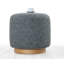 Élégant pouf avec pieds en bois gris de 16,5 po de hauteur x 17,7 po de diamètre | Housse 50% coton / 50% lin | 35 éponges orthopédiques 35 po., 2,4 po d'épaisseur | Parfait pour le salon, la chambre à coucher et la détente-2138950372