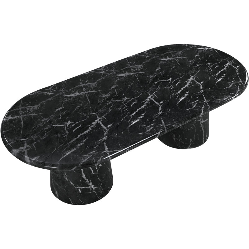 Table de salle à manger Cosenza, H 30 po x l 96 po x P 44,5 po, Noir, noir, noir, noir