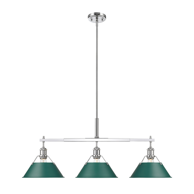 Luminaire suspendu linéaire 3 lumières Alezay, Chrome