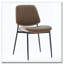 Chaise de salle à manger Chaise en lin avec dossier en bois cintré et pieds rembourrés en métal